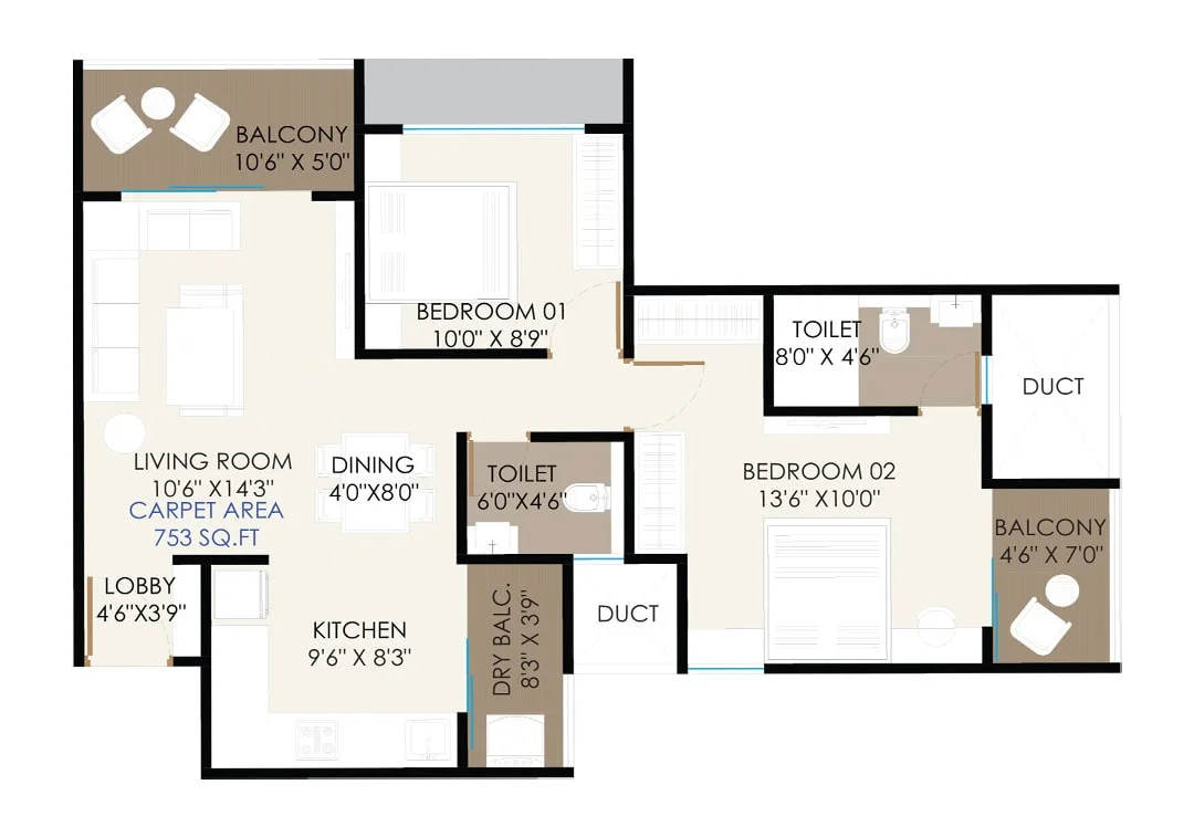 Magnus Evoq Kiwale 2BHK Image